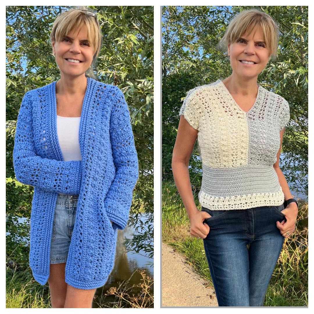 Harmonious Duo - Crochet PATTERN pdf - Cardigan and Summer Sweater - English US Terms