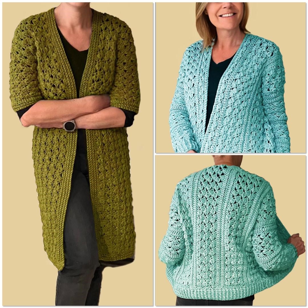 Double Dutch Cardigans - Crochet PATTERNS -English USA