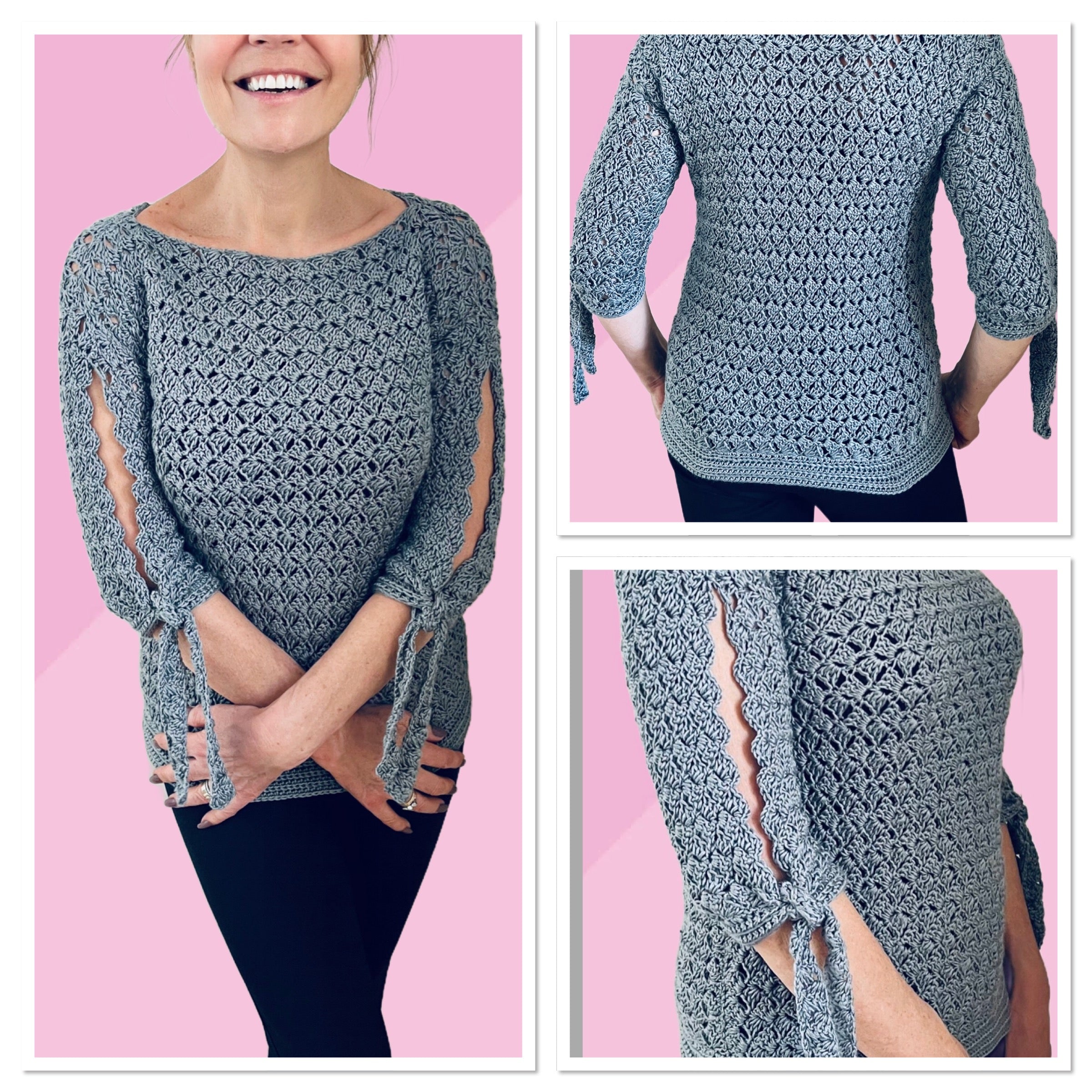 Ace up my Sleeve Sweater - Crochet Pattern - English US