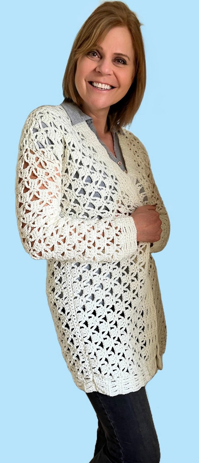 Avani Cardi - Crochet PATTERN - English USA