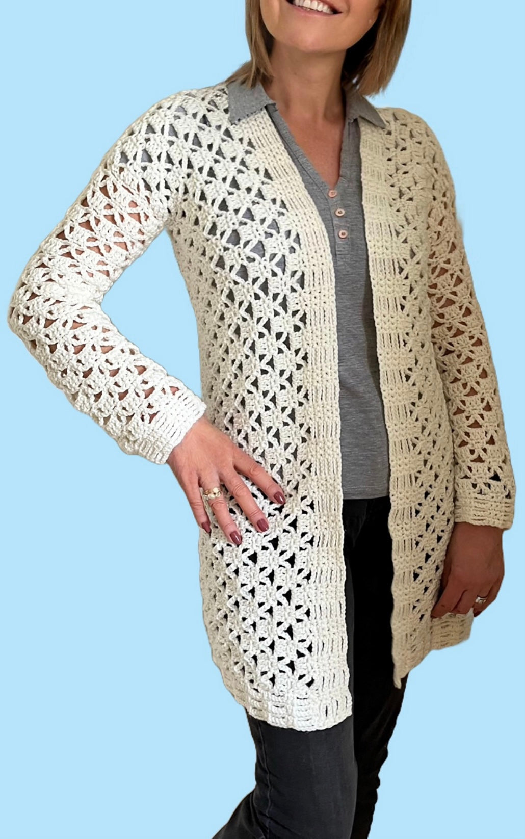 Avani Cardi - Crochet PATTERN - English USA