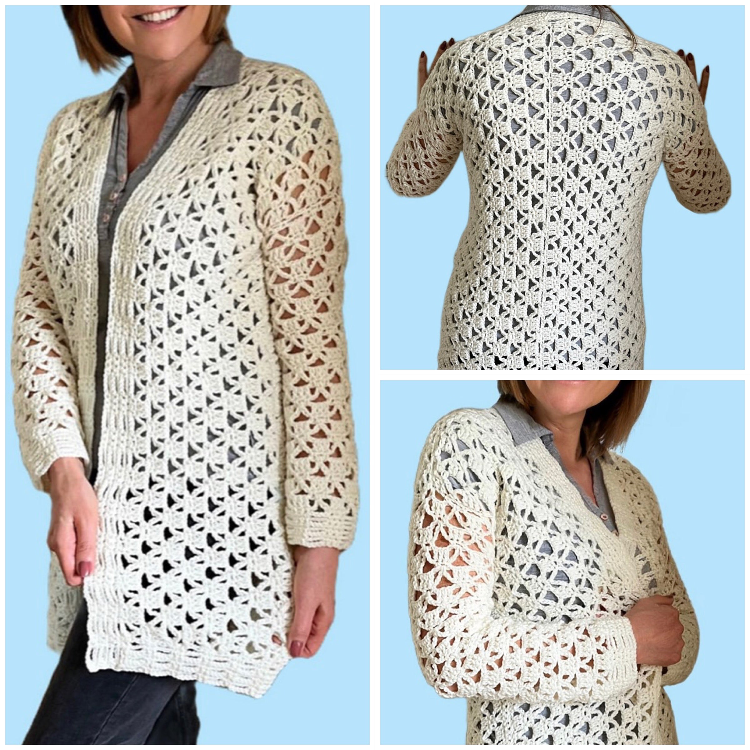 Avani Cardi - Crochet PATTERN - English USA