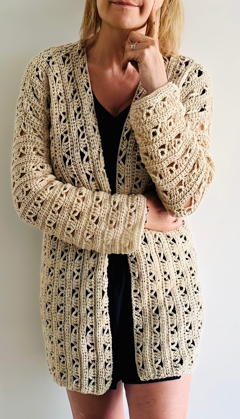 Sandra T Cardi - Crochet PATTERN - Cardigan - English USA