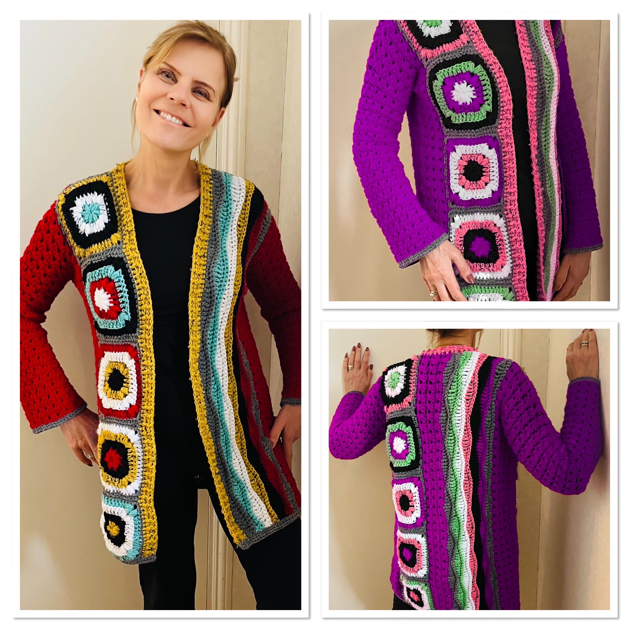 Festive Fusion Cardigan - Crochet Cardigan English USA