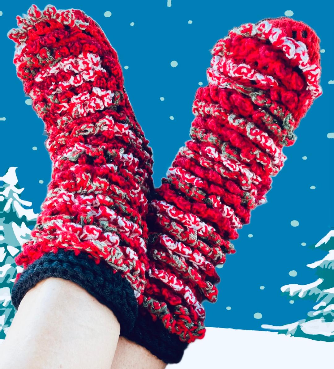 Santa's Favorite SOLE mates - Boots and Slippers - Crochet PATTERN - English US Terms