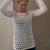 Caught in Triangles Sweater Women's Crochet Pattern, English USA , Sizes S-XL & Up