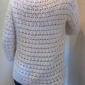 EZ Breezy White Sweater - Crochet Pattern English USA