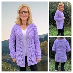 My Bobbly Cardi - Crochet Pattern English USA