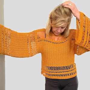 Stand out in the Crowd Sweater - Crochet Pattern English USA