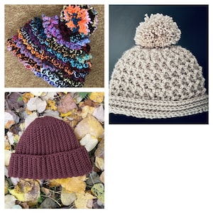 3 Beanies Hat - Crochet Pattern English USA
