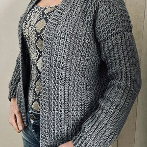 Cloud 9 Cardi, Crochet Cardigan Pattern, English USA