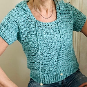 EZ Breezy Summer Hoodie -Crochet Pattern English USA