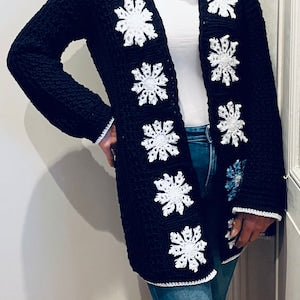 Snowflake Cardigan - Crochet Pattern English USA
