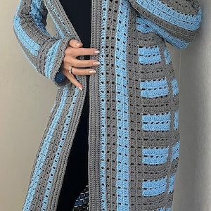 Jazzy Cardi-Crochet PATTERN-Cardigan-English USA