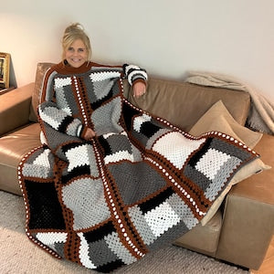 Artistic Blocks Sweater Blanket-Crochet Pattern-USA