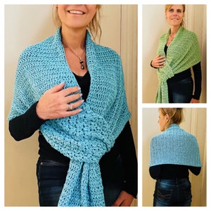 Its a Wrap Slip Knot Summer Shawl - Crochet PATTERN English USA