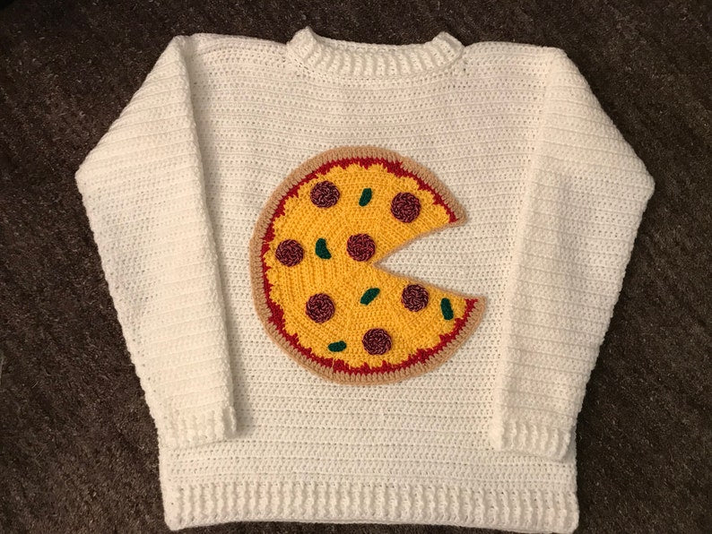 Pizza Pie Sweater for 2 - Crochet Pattern English USA