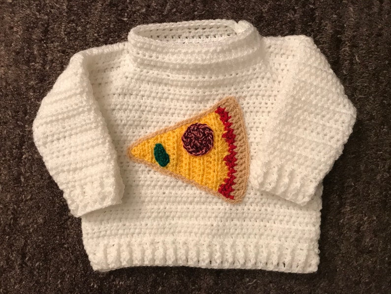 Pizza Pie Sweater for 2 - Crochet Pattern English USA