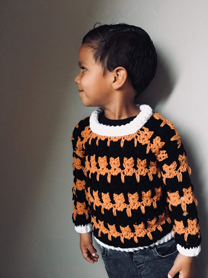 Cat stitch sweater for children PATTERN