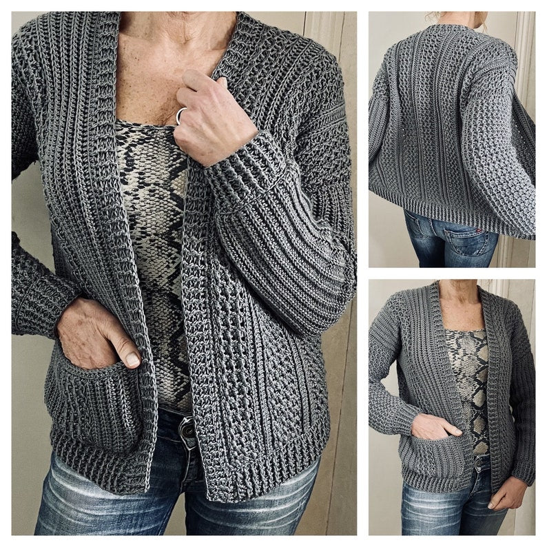 Cloud 9 Cardi, Crochet Cardigan Pattern, English USA