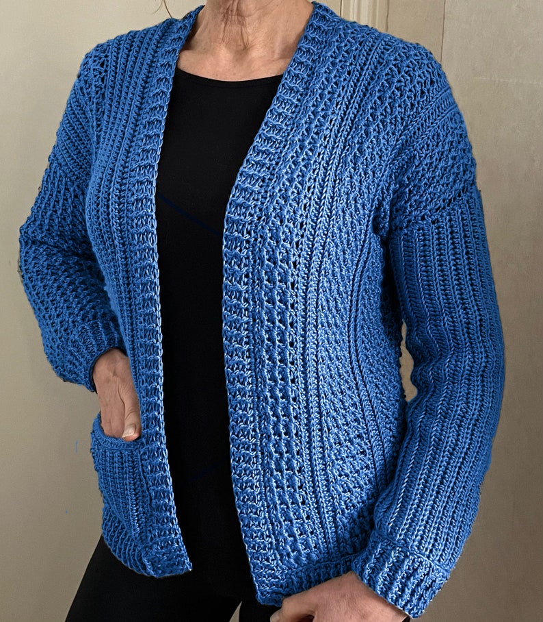 Cloud 9 Cardi, Crochet Cardigan Pattern, English USA