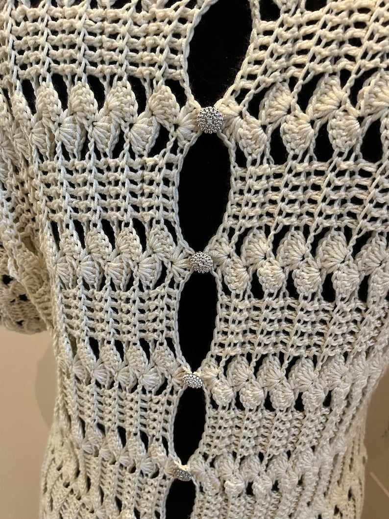 Peekaboo Cardigan - Crochet Pattern English USA