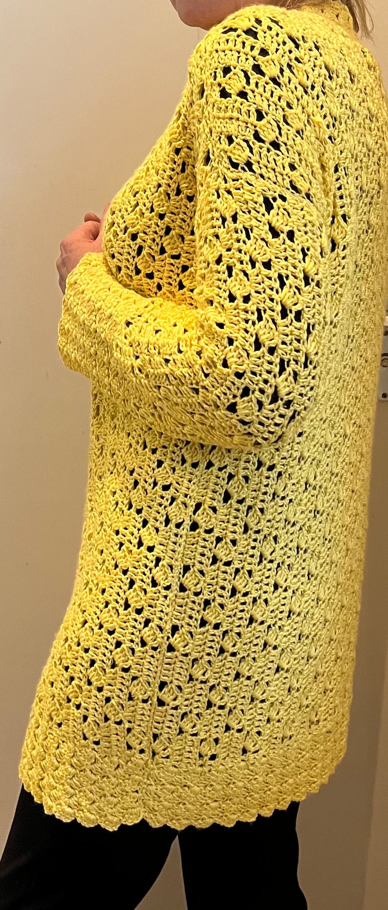 Steppin'outa line Cardigan - Crochet Pattern English USA