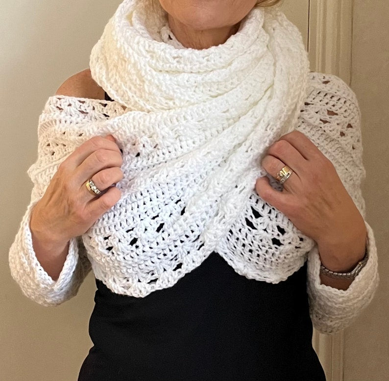 Two Elegant Shawls with Sleeves - Crochet Pattern English USA