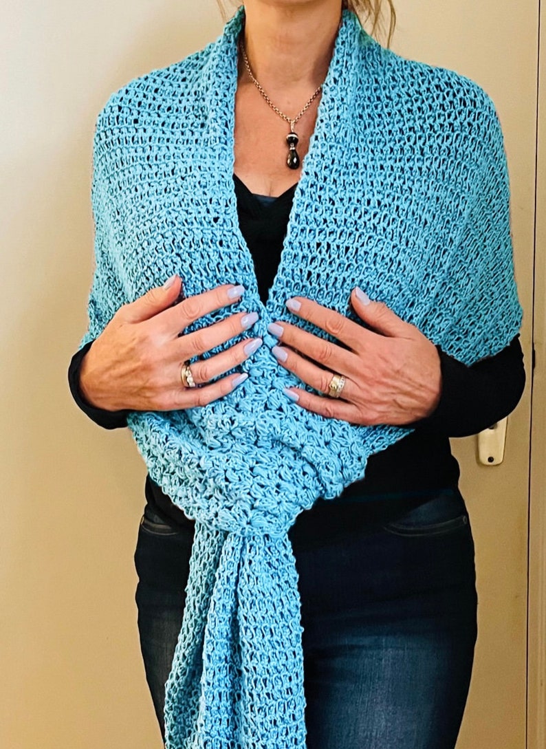 Its a Wrap Slip Knot Summer Shawl - Crochet PATTERN English USA