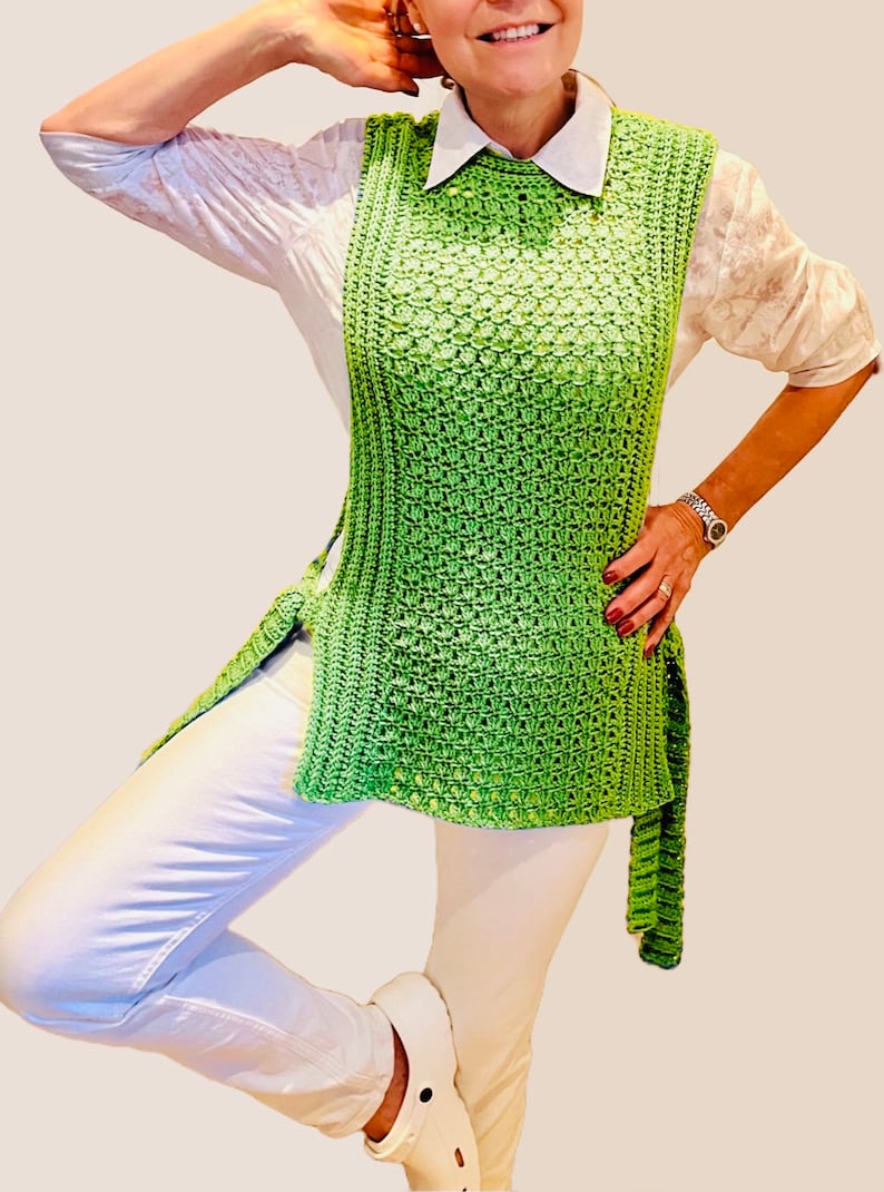 Boho Chique Pinafore-Crochet PATTERN-English USA – crochetjennifer.com