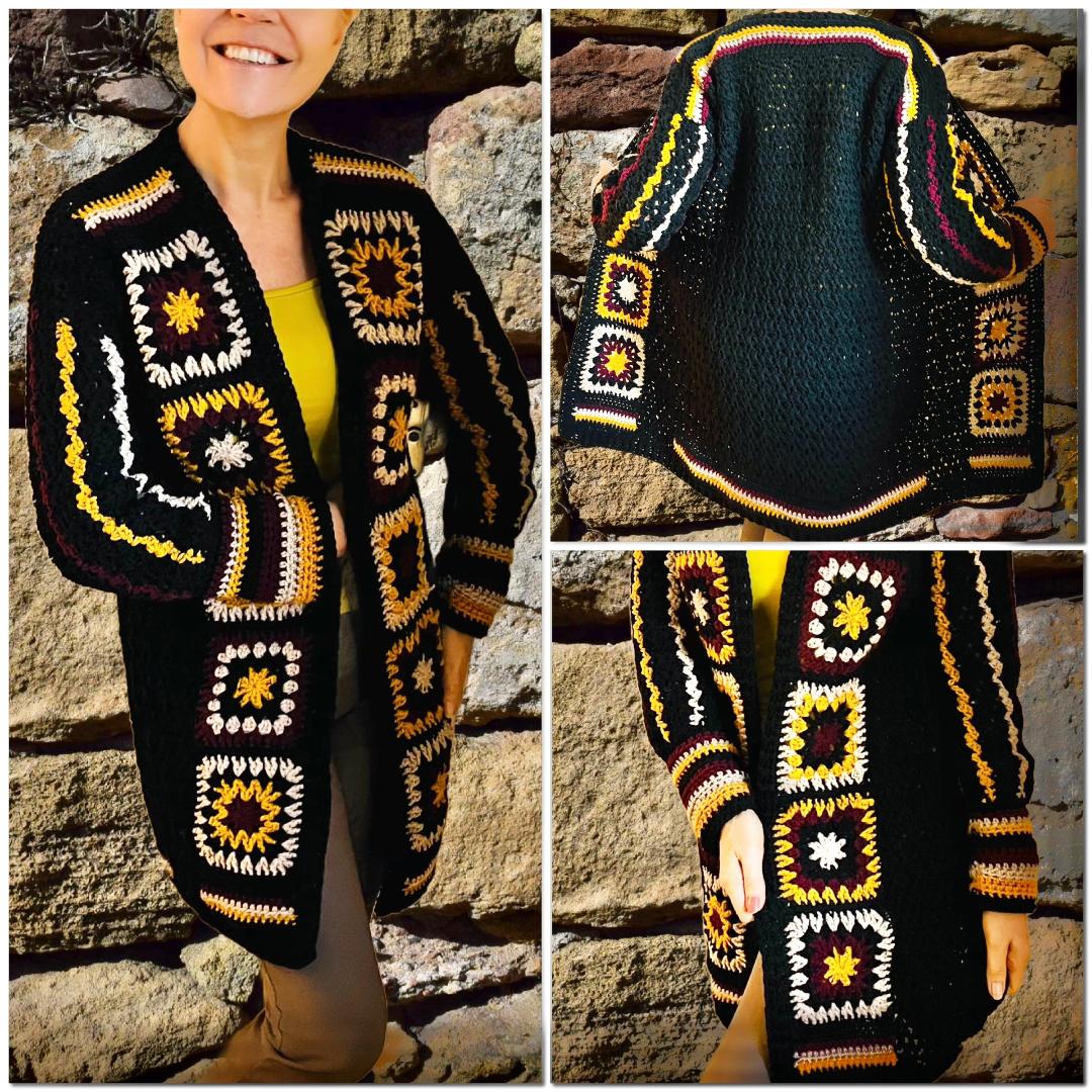 Charming Ebony Cardi - Crochet PATTERN - English USA - Digital Download