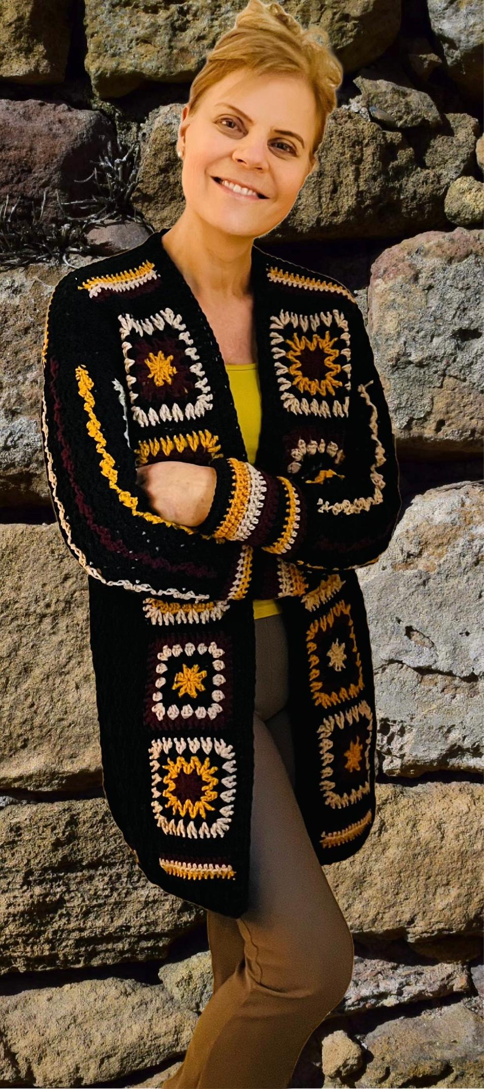 Charming Ebony Cardi - Crochet PATTERN - English USA - Digital Download