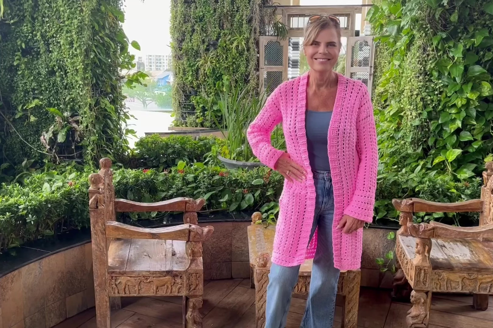 In the Pink Cardigan - Crochet PATTERN - English US terms - digital pdf