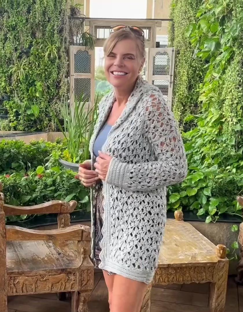 With or Without Cardigan - Crochet PATTERN - English USA - pdf