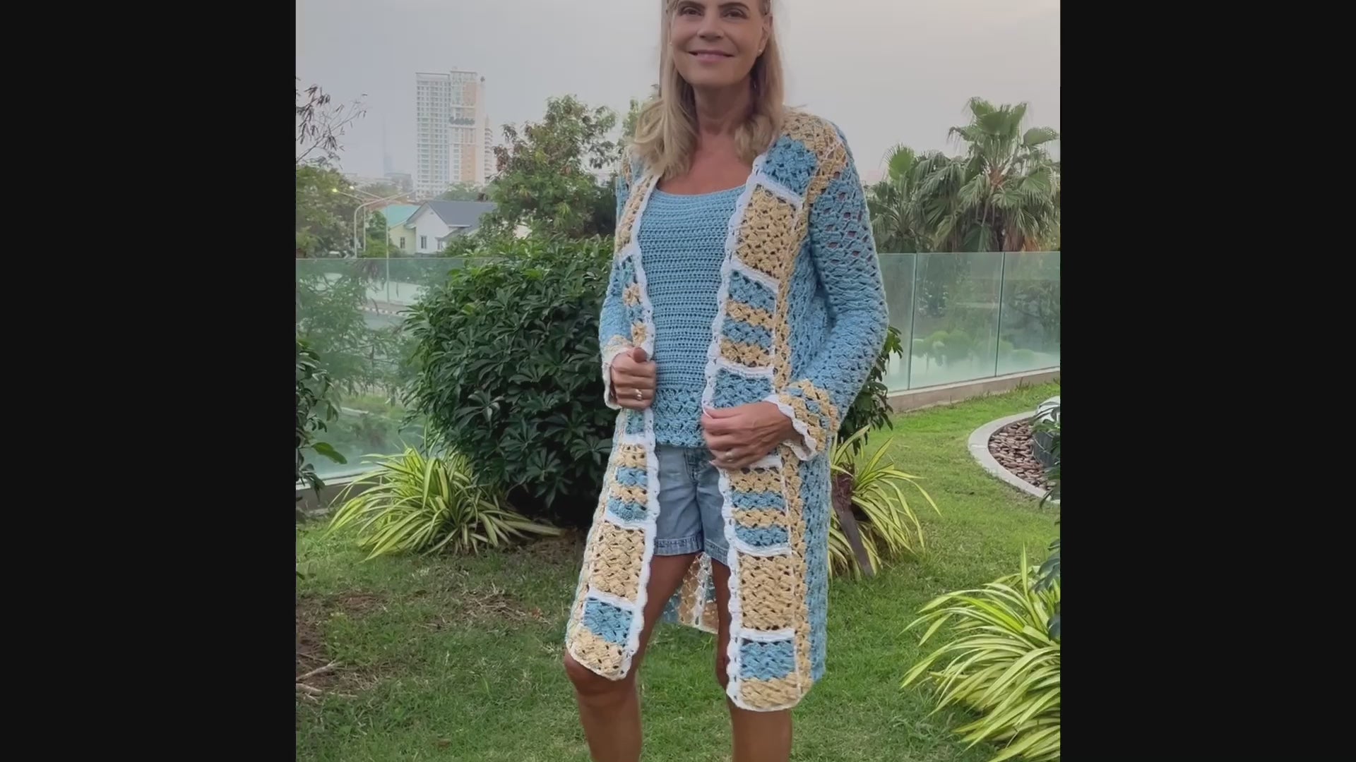 Jenny Squares Cardigan + Top - Crochet PATTERNS - English US Terms - digital pdf