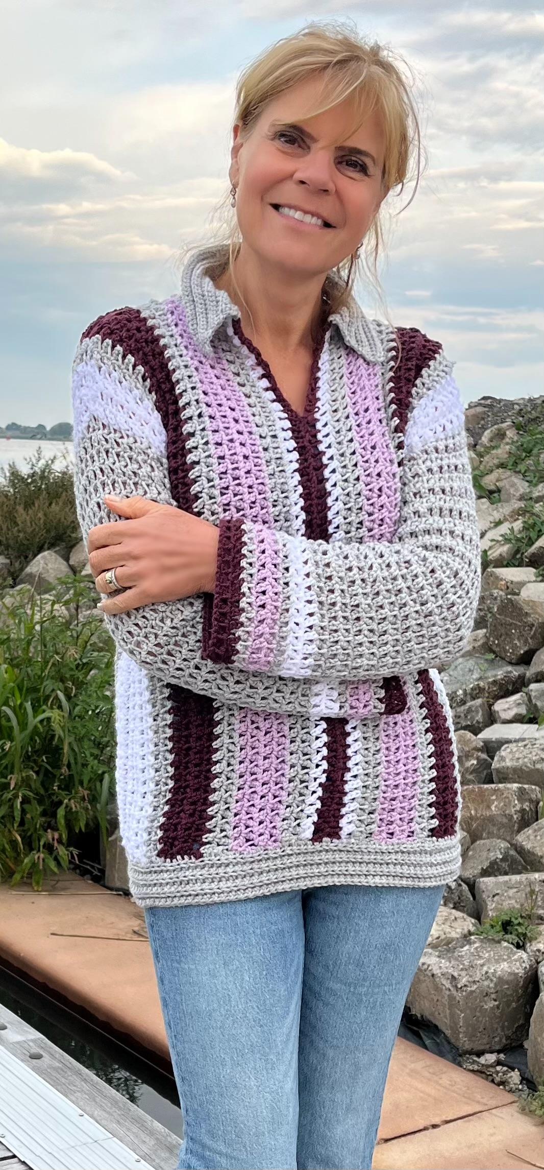Chain Stitch Symphony Sweater - Crochet PATTERN - English US terms - pdf digital file