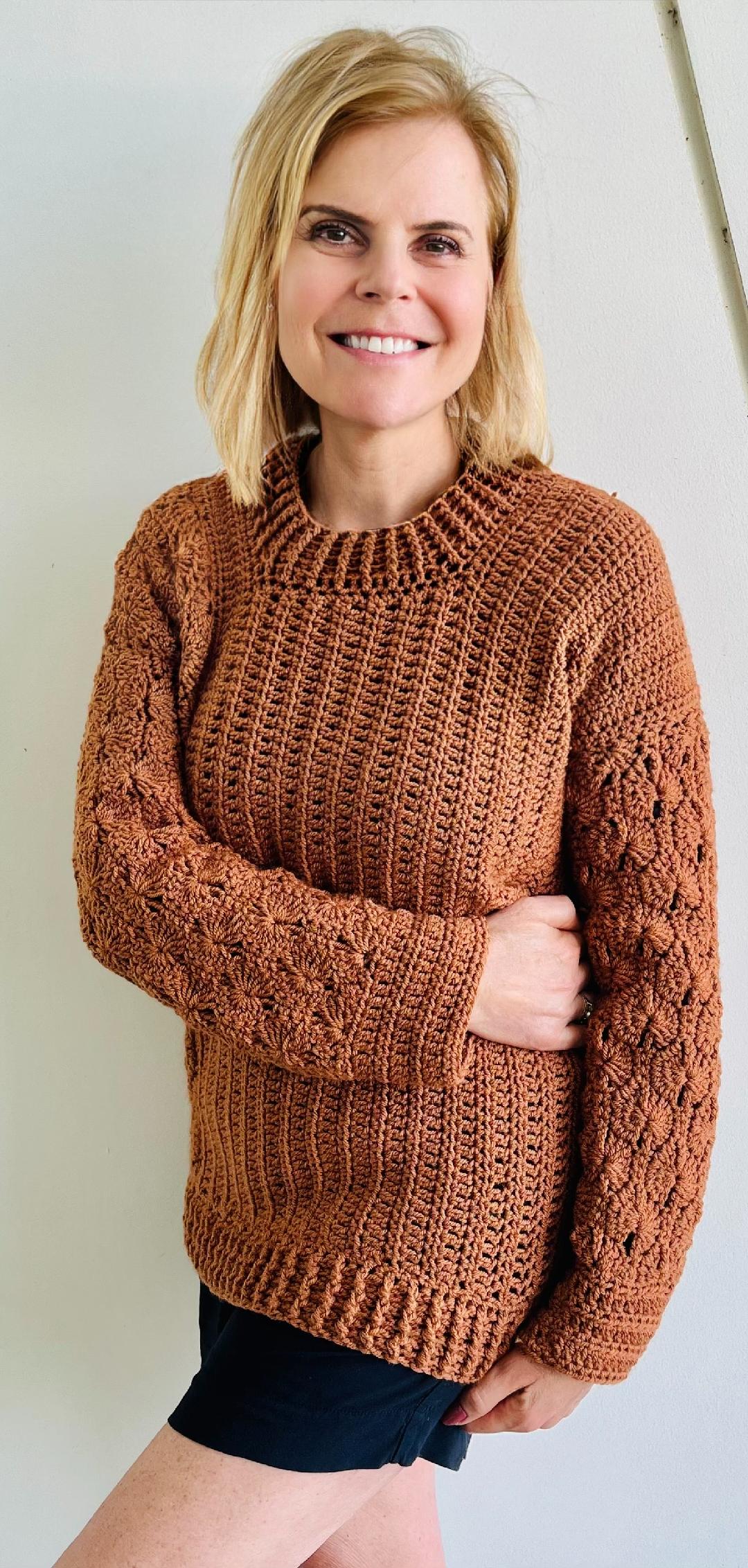 Cool Weather Sweater - Crochet PATTERN - English USA