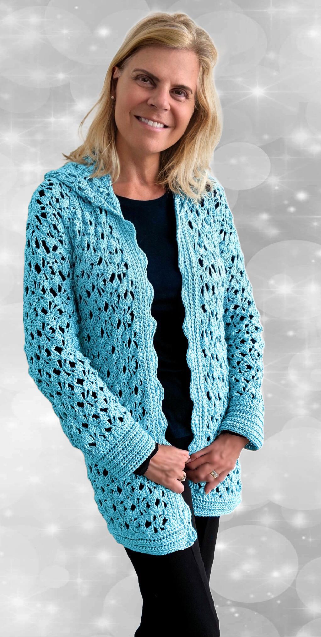 With or Without Cardigan - Crochet PATTERN - English USA - pdf