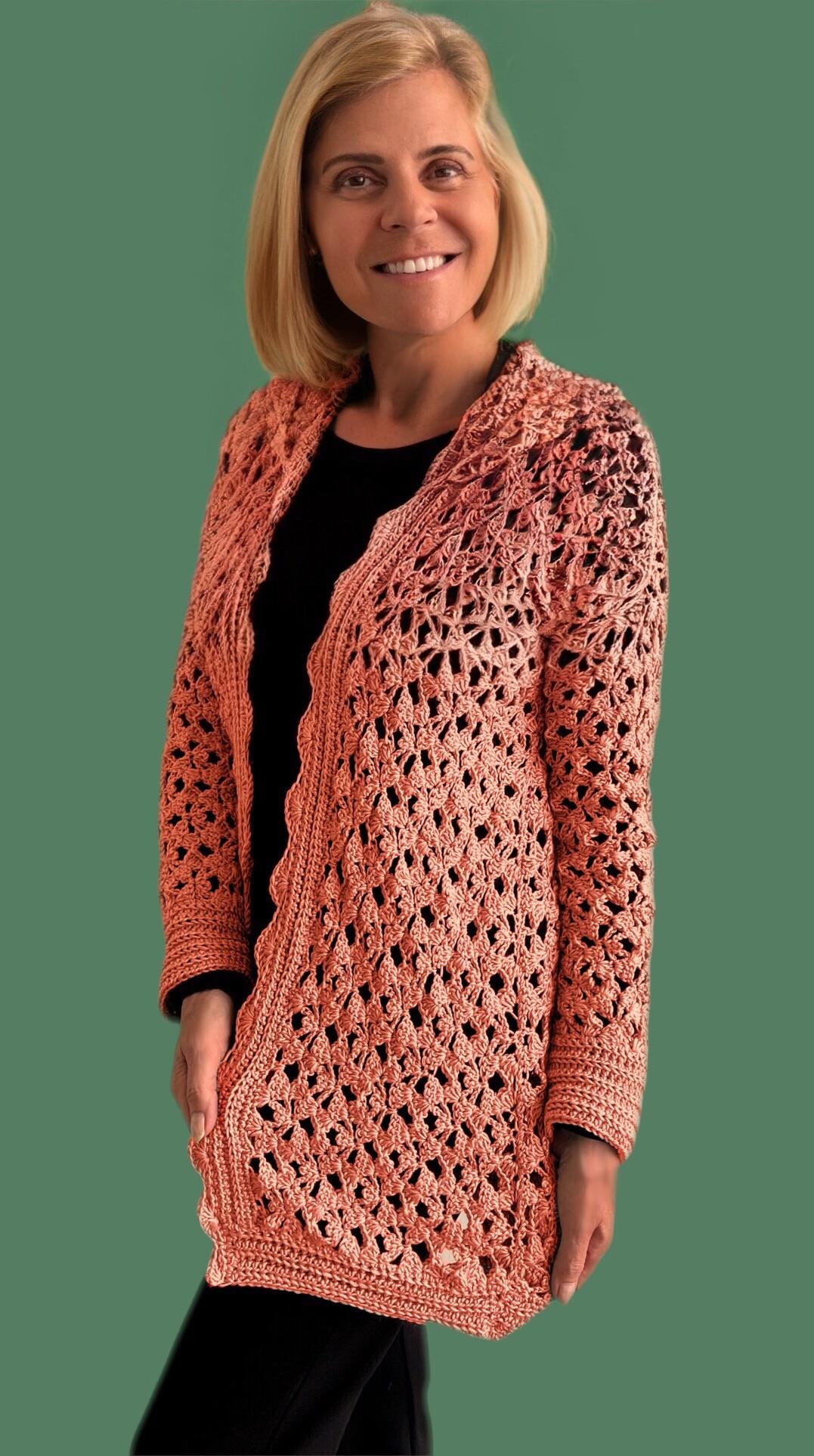 With or Without Cardigan - Crochet PATTERN - English USA - pdf
