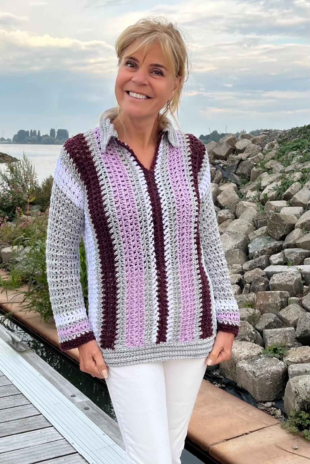 Chain Stitch Symphony Sweater - Crochet PATTERN - English US terms - pdf digital file