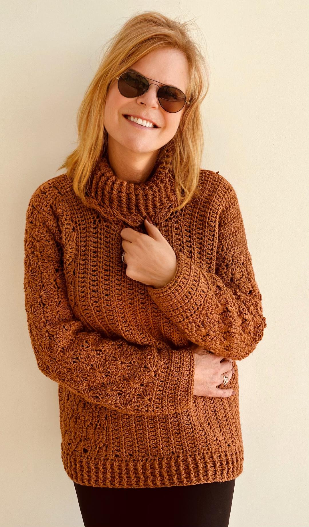 Cool Weather Sweater - Crochet PATTERN - English USA