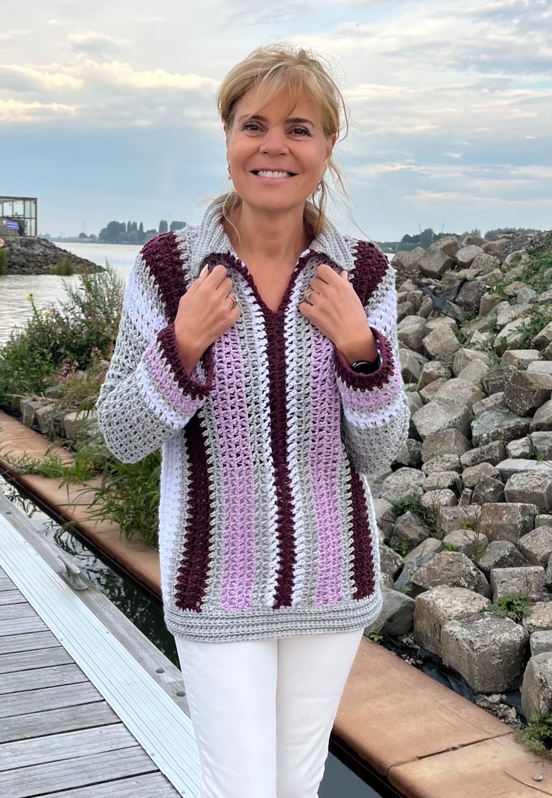Chain Stitch Symphony Sweater - Crochet PATTERN - English US terms - pdf digital file