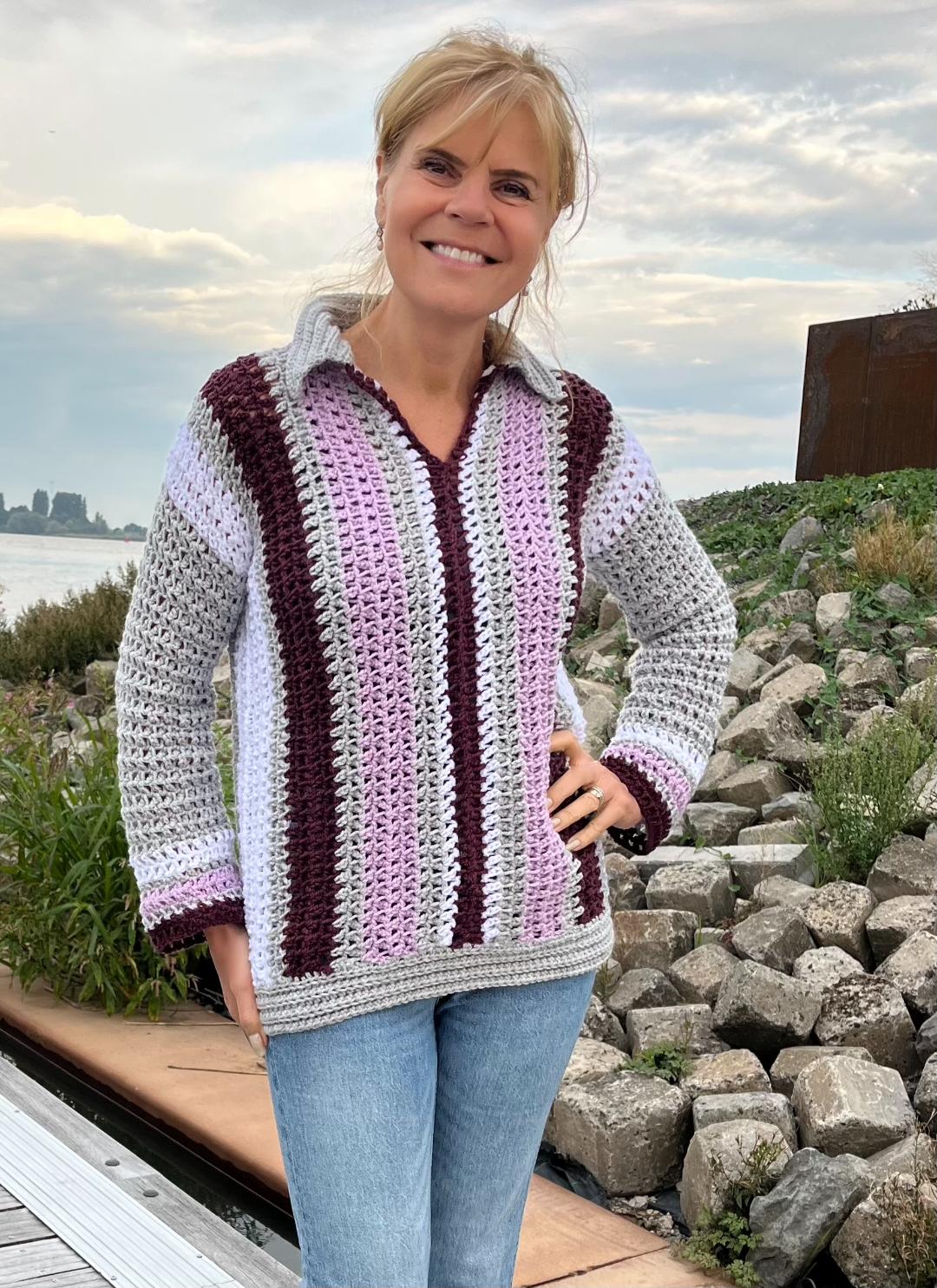 Chain Stitch Symphony Sweater - Crochet PATTERN - English US terms - pdf digital file