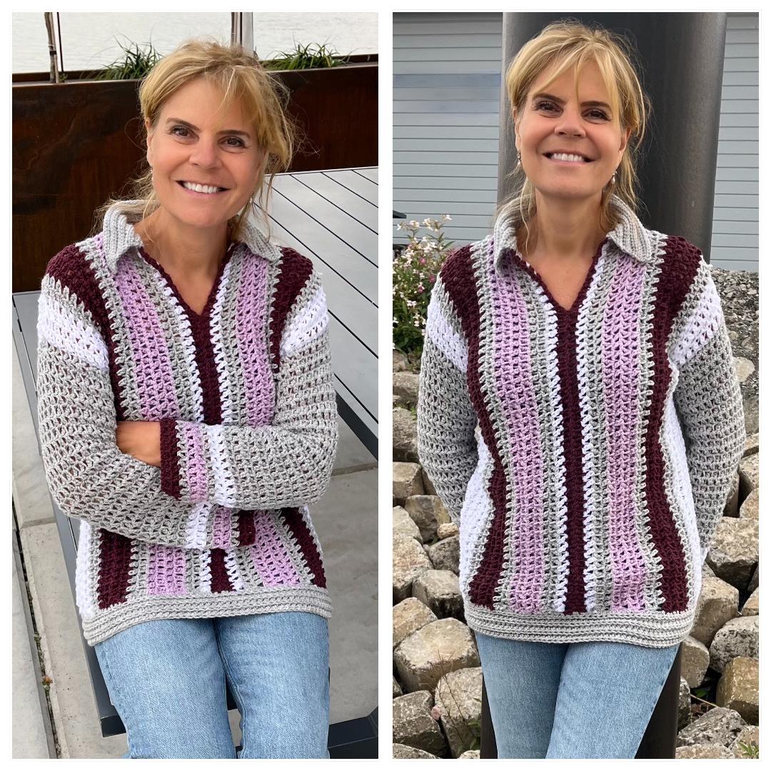 Chain Stitch Symphony Sweater - Crochet PATTERN - English US terms - pdf digital file