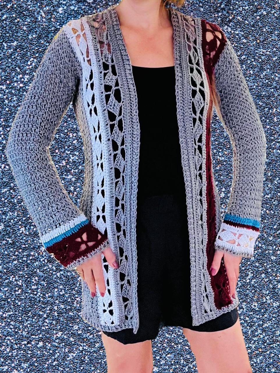 Cozy Chic Cardigan - Crochet PATTERN - English USA