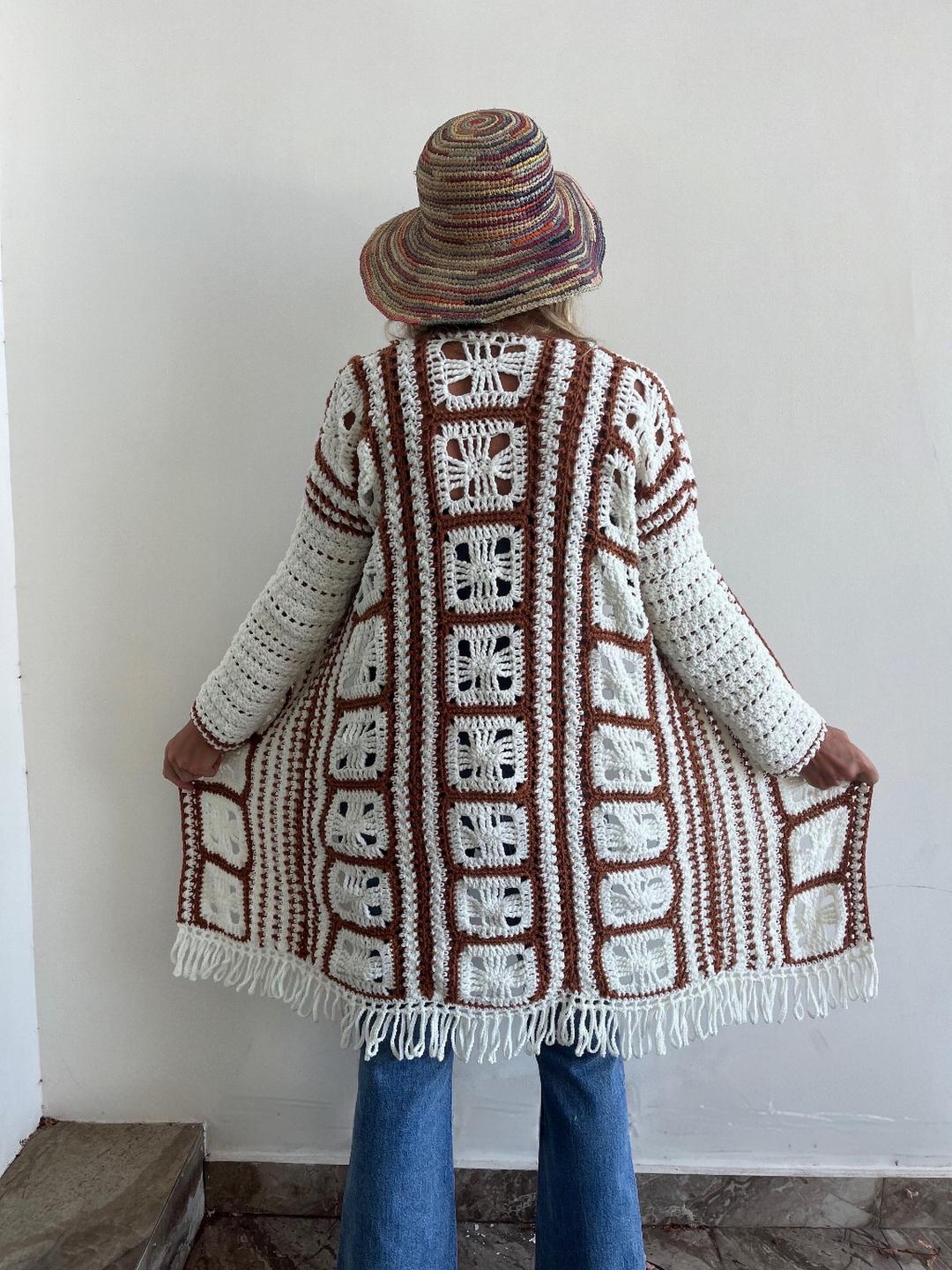 Bohemian Chique Cardigan - Crochet PATTERN - English US terms - Digital pdf