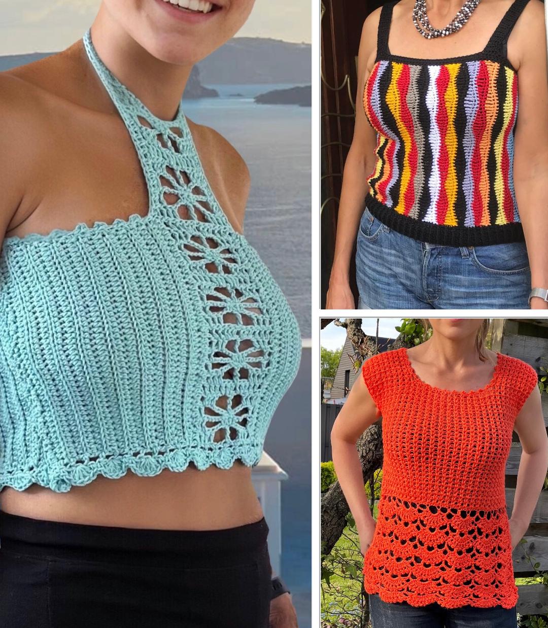 Top Trio - 3 Tops Crochet PATTERNS - English US Terms - Digital pdf