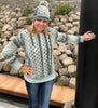 Sage Symphony Sweater (plus matching hat) - Crochet PATTERN - English US Terms