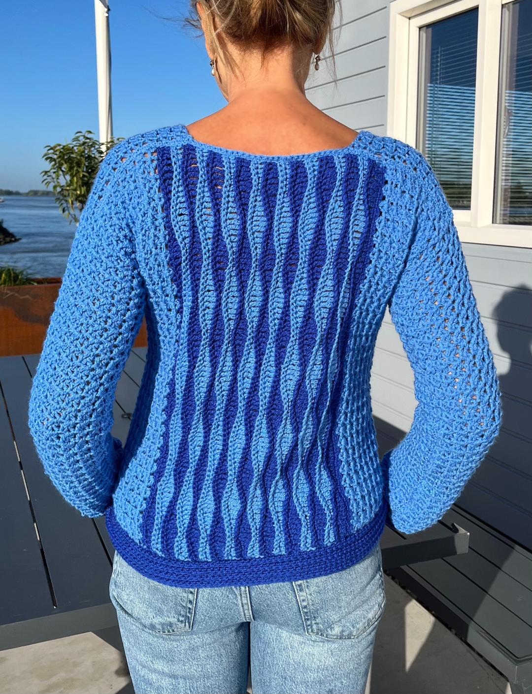 Captured Between Waves - Sweater & Tunic - Crochet PATTERN - English US Terms - digital pdf