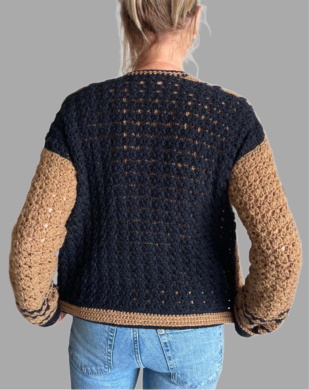 Café Noir Twin Set - Sweater & Cardigan - Crochet PATTERN - English US Terms - digital pdf